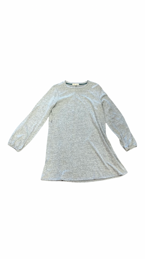 Large Rewind Long Sleeve Gray Tunic Dress
