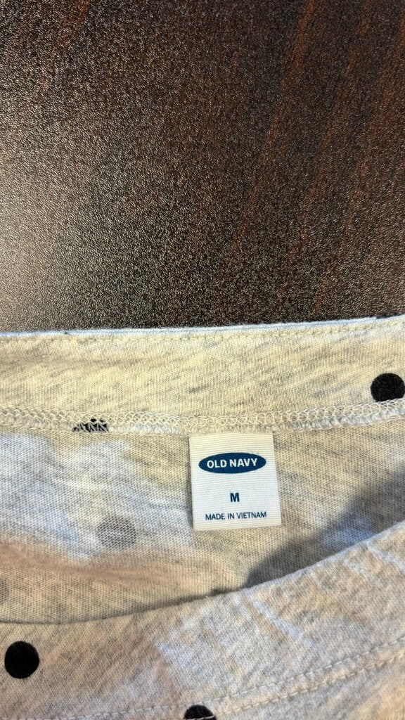 Medium Old Navy Women's Gray Polka Dot Long Sleeve Top