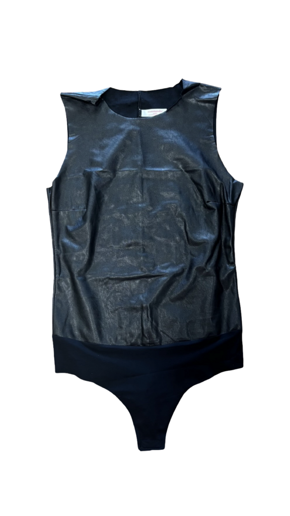 Medium Commando Black Faux Leather Bodysuit
