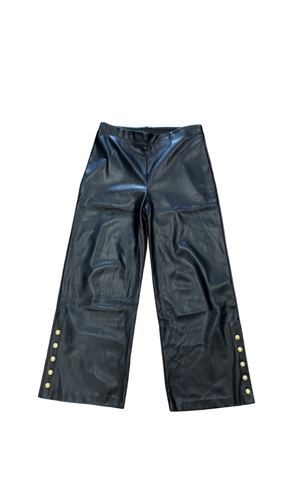 Small Fifteen Twenty Women's Black Faux Leather Pants