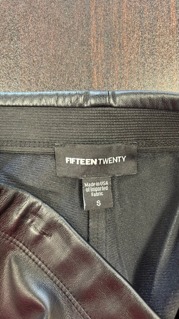 Small Fifteen Twenty Women's Black Faux Leather Pants