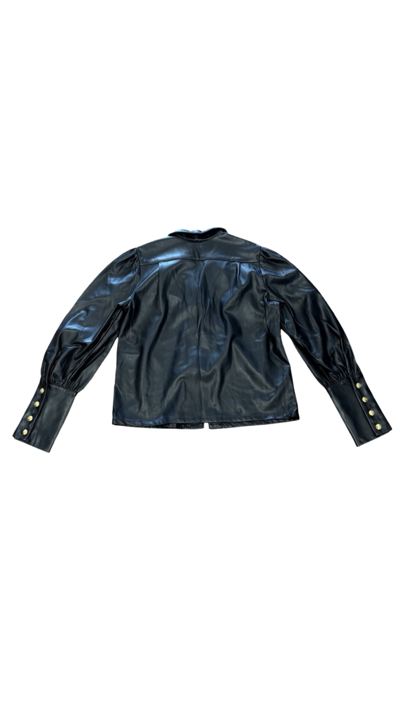 Small Fifteen Twenty Black Leather Button-Up Jacket