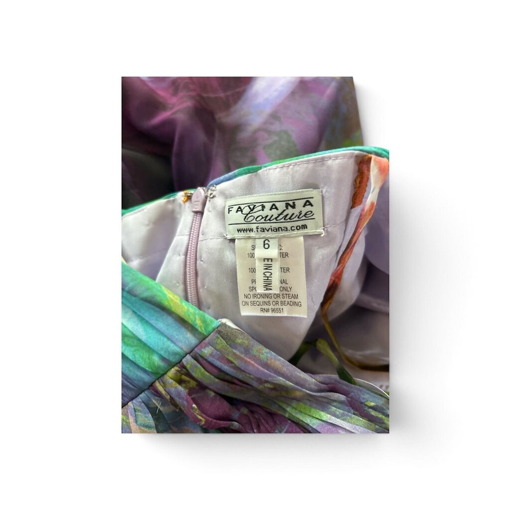 Size 6 Favianna Couture Colorful Dress