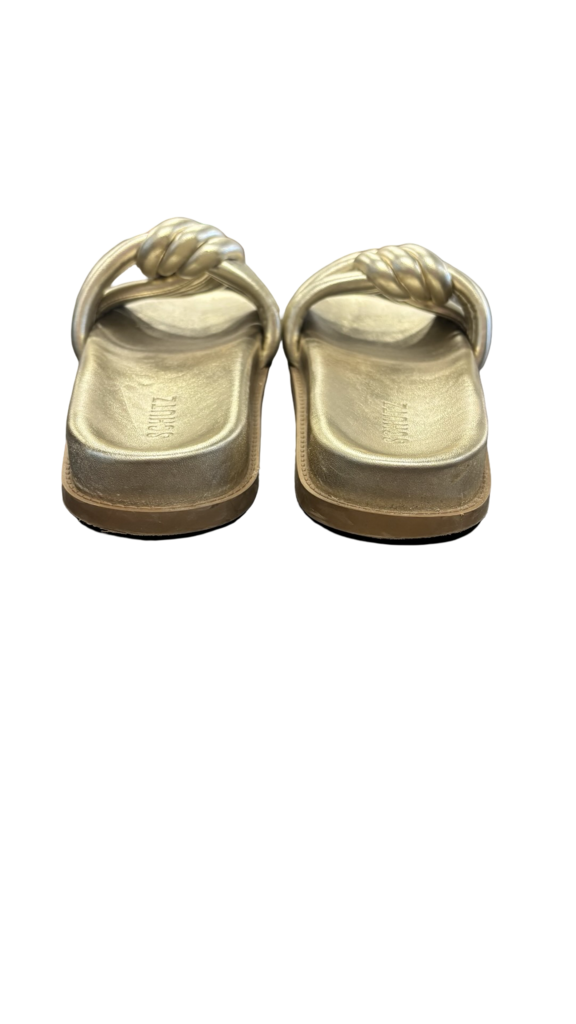 Size 10 Schutz Gold Slide Sandals