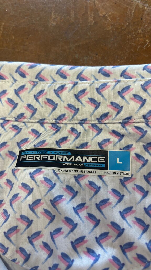 Large Roundtree & Yorke Performance Short Sleeve Polo Shirt