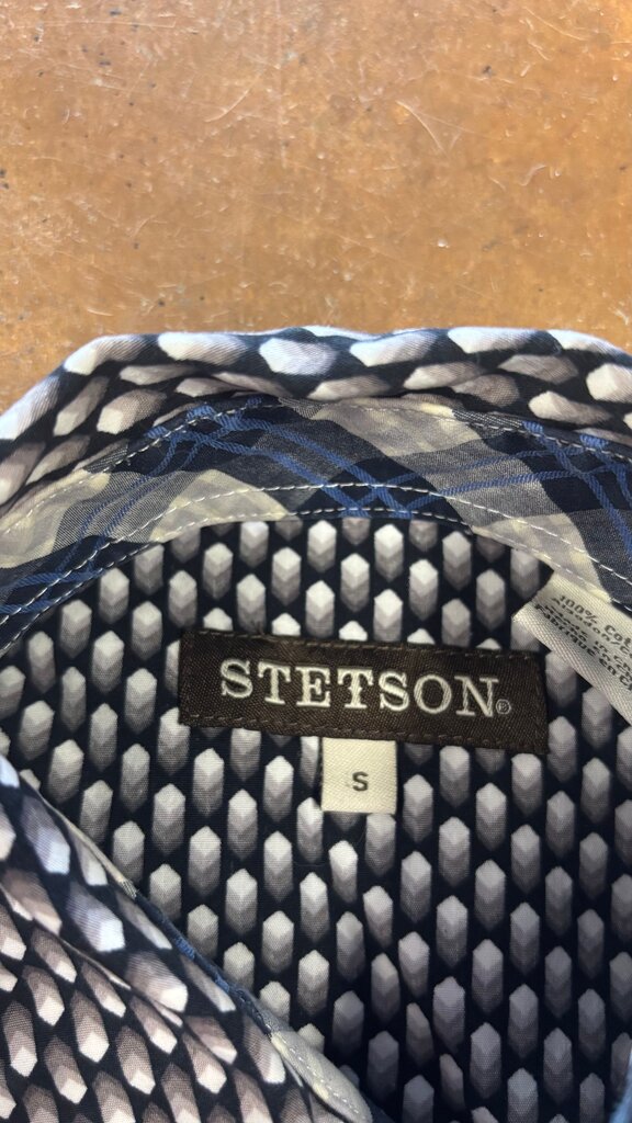 Small Stetson Men's Long Sleeve Shirt with Hexagonal Pattern