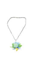 Blue Floral Beaded Necklace