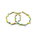 Colorful Beaded Hoop Earrings