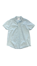 Large Denim & Flower Men's Short Sleeve Shirt