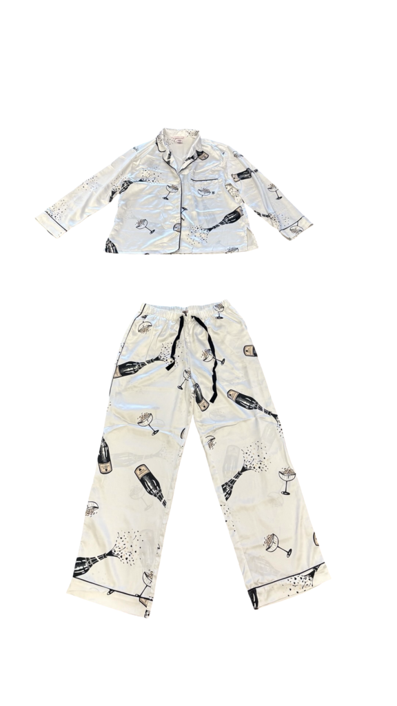 Small Victoria Secret Whimsical Champagne Print Pajama Set