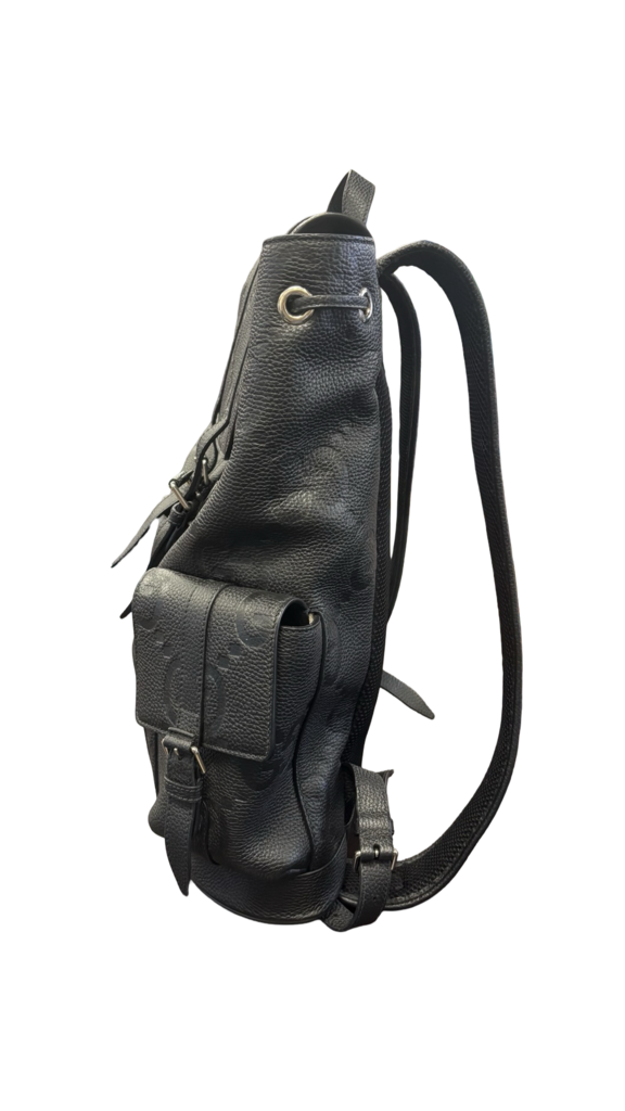 Gucci Jumbo GG Embossed Black Leather Backpack