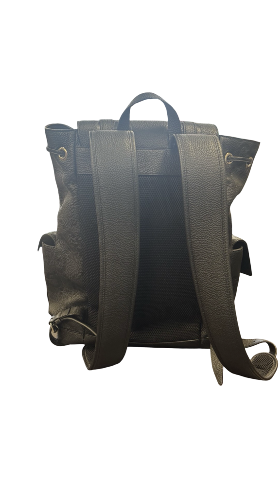 Gucci Jumbo GG Embossed Black Leather Backpack