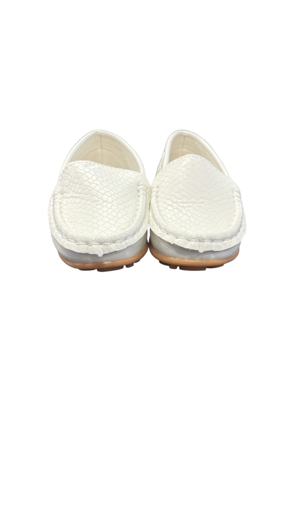 Size 27 Kids White Leather Slip-On Shoes