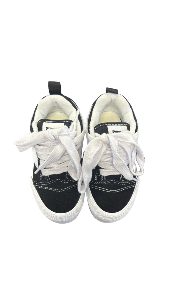 Size 11.0 Kids Vans Black and White Sneakers