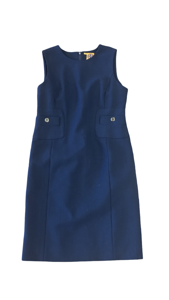 Size 8 Tory Burch Women's Navy Sleeveless Dress