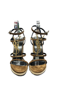 Size 38 Saint Laurent Brown Suede Wedge Heels