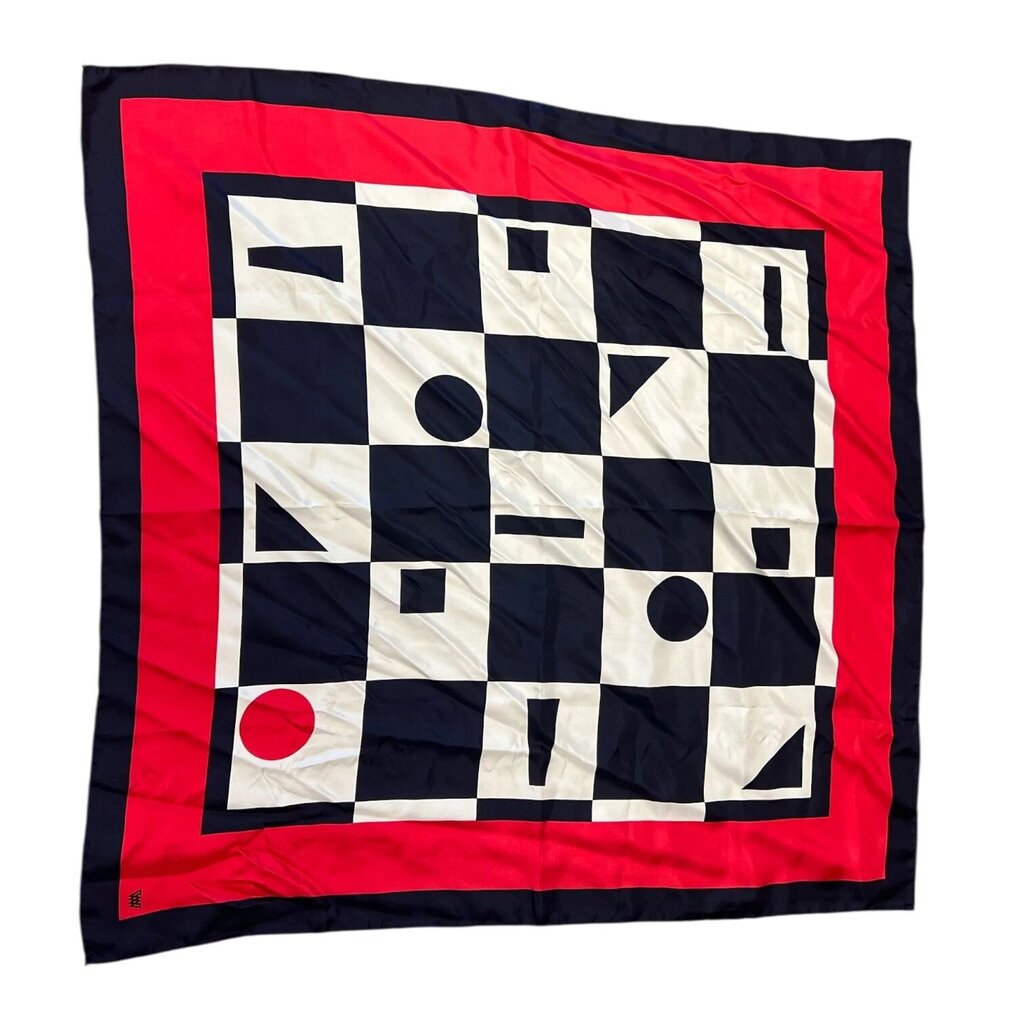 Geometric Pattern Silk Scarf