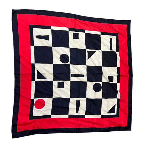 Geometric Pattern Silk Scarf