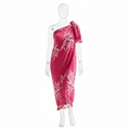 Pink Tropical Print Sarong Wrap