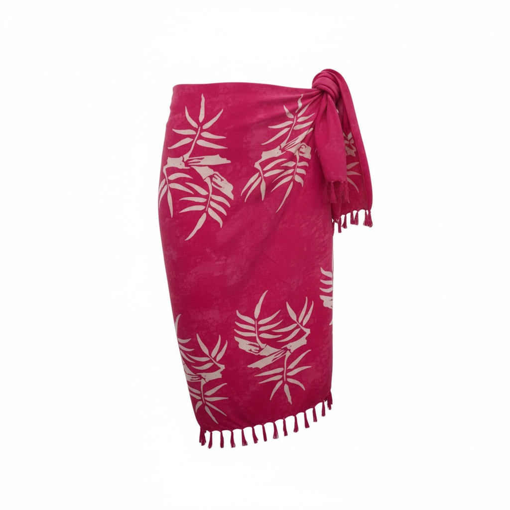 Pink Tropical Print Sarong Wrap