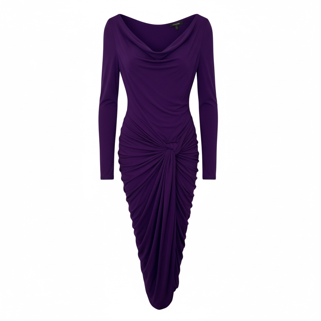 Donna Karan Purple Long Sleeve Dress
