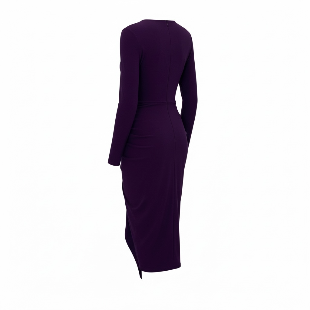 Donna Karan Purple Long Sleeve Dress