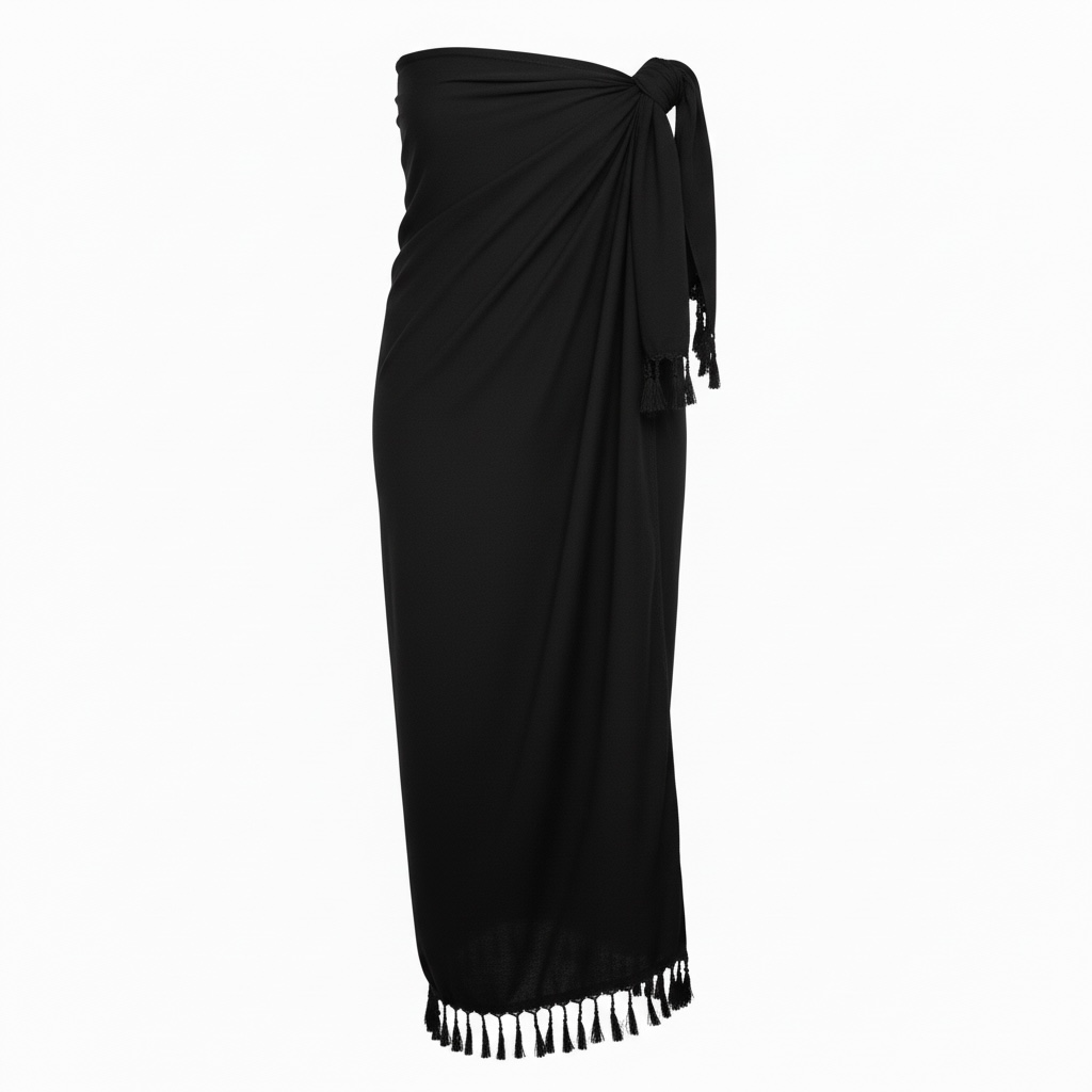 Black Sarong Wrap Dress