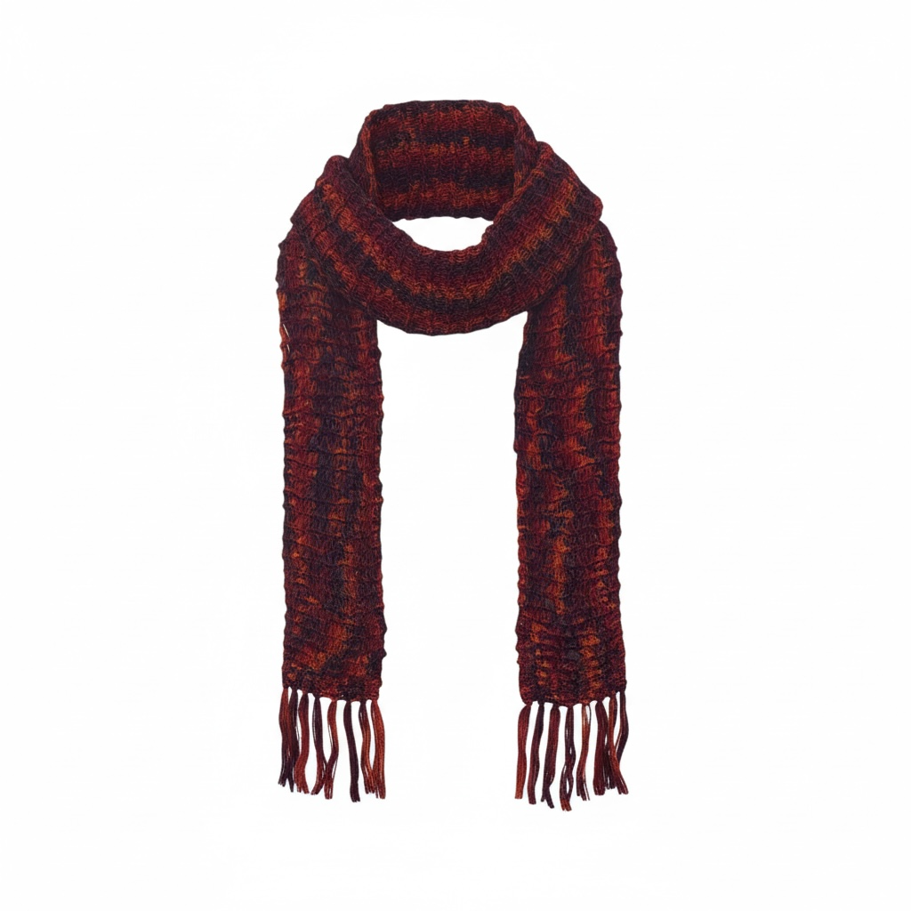 Knit Scarf in Red and Orange