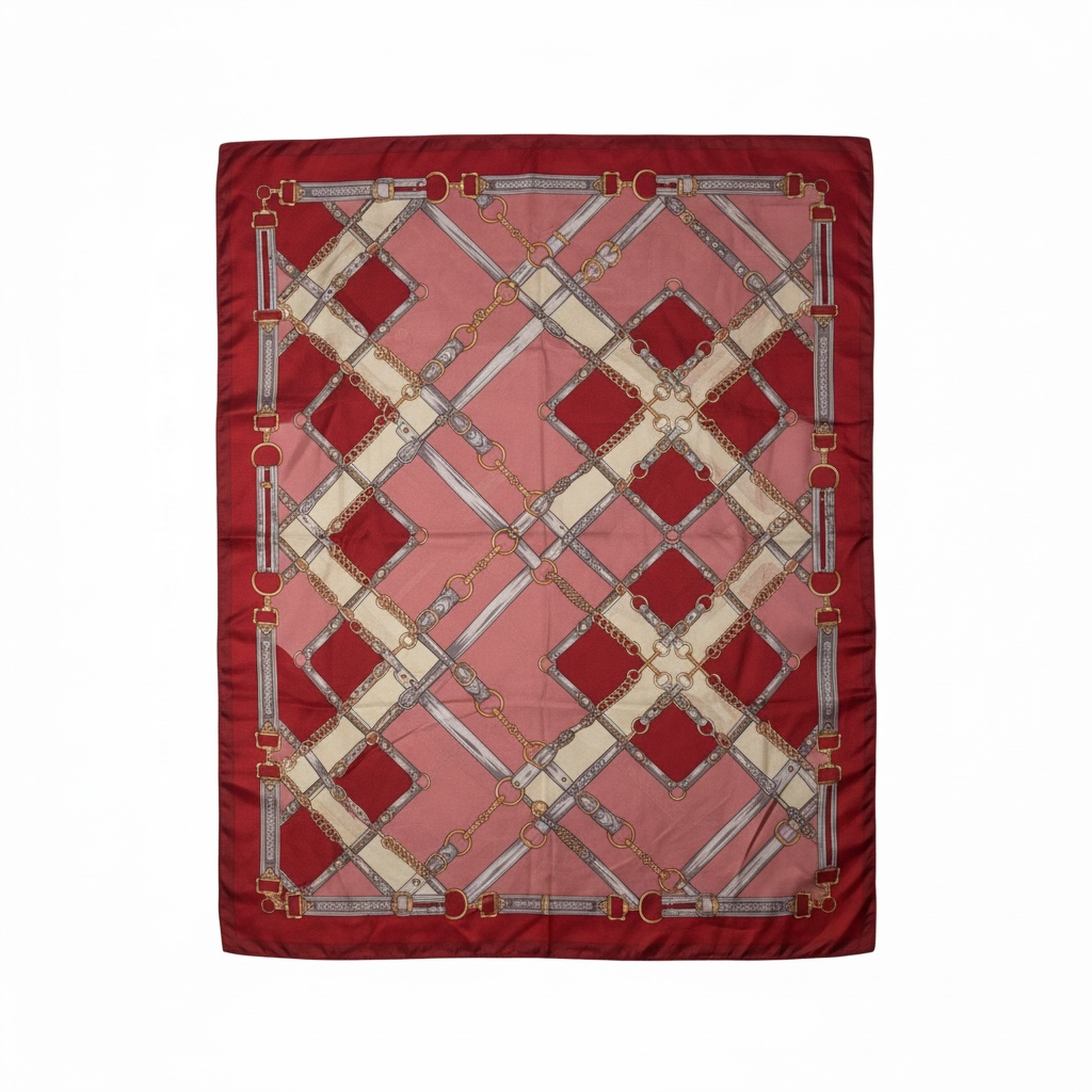 Elegant Red and Pink Silk Scarf