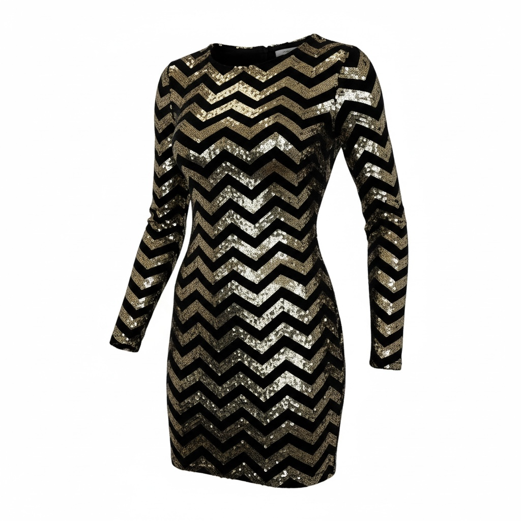 RolyPoly Sequined Chevron Dress