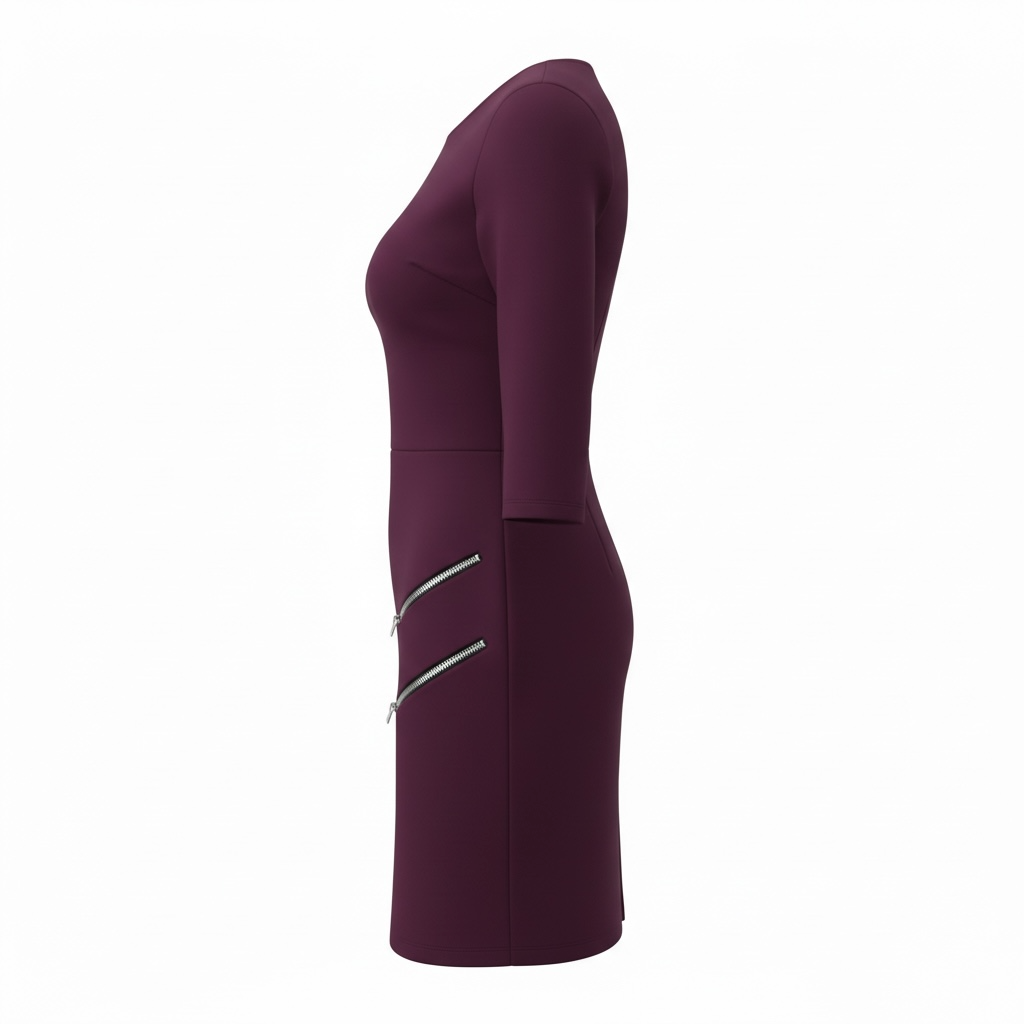 Express Purple Dress with Zipper Details
