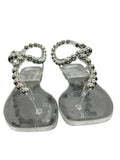Clear Beaded Strap Sandals