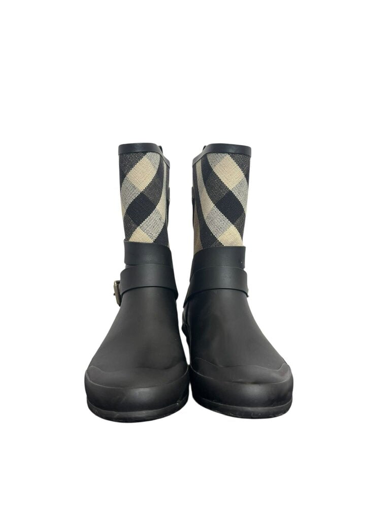 Burberry Plaid Waterproof Rain Boots