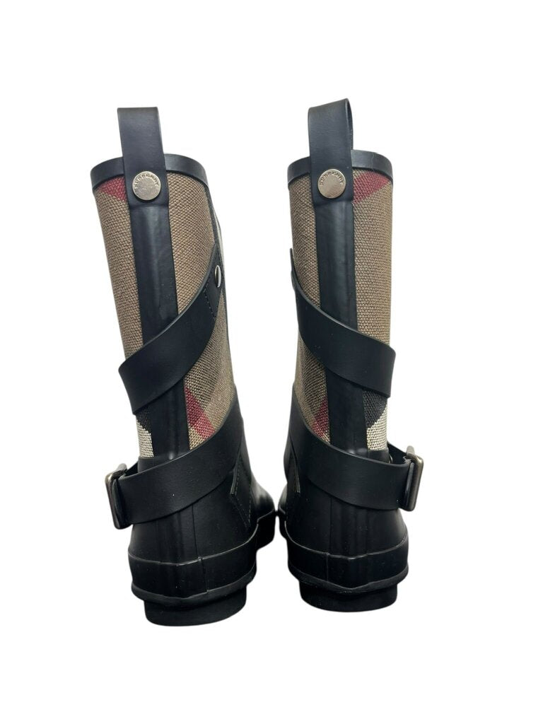 Burberry Plaid Waterproof Rain Boots