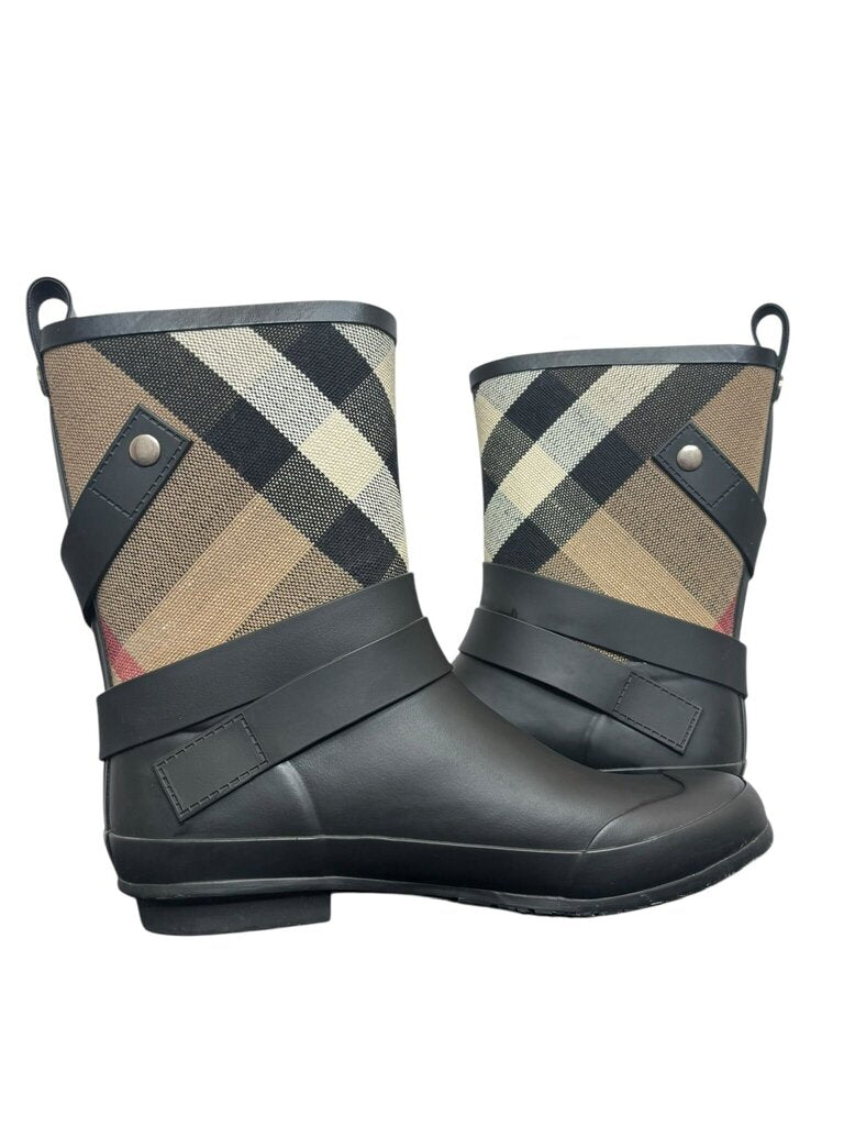 Burberry Plaid Waterproof Rain Boots