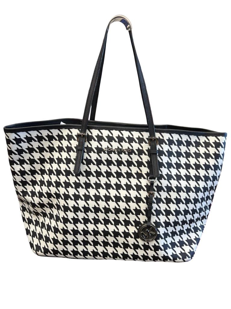 Michael Kors Houndstooth Print Tote Bag