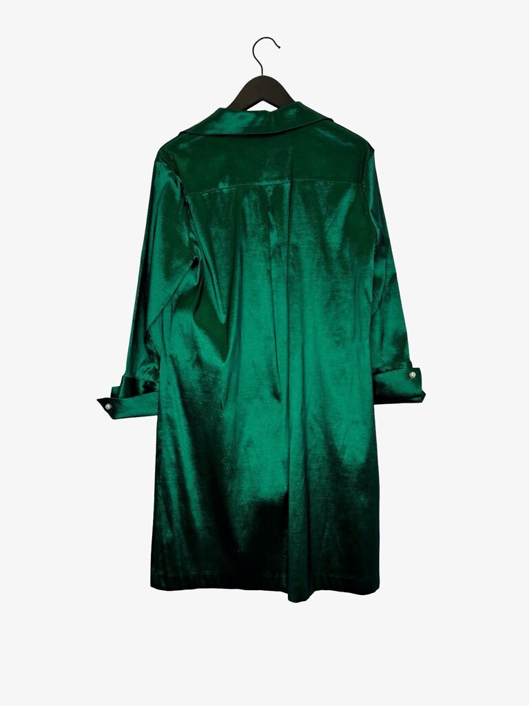 Preston & York Green Satin Shirt Dress