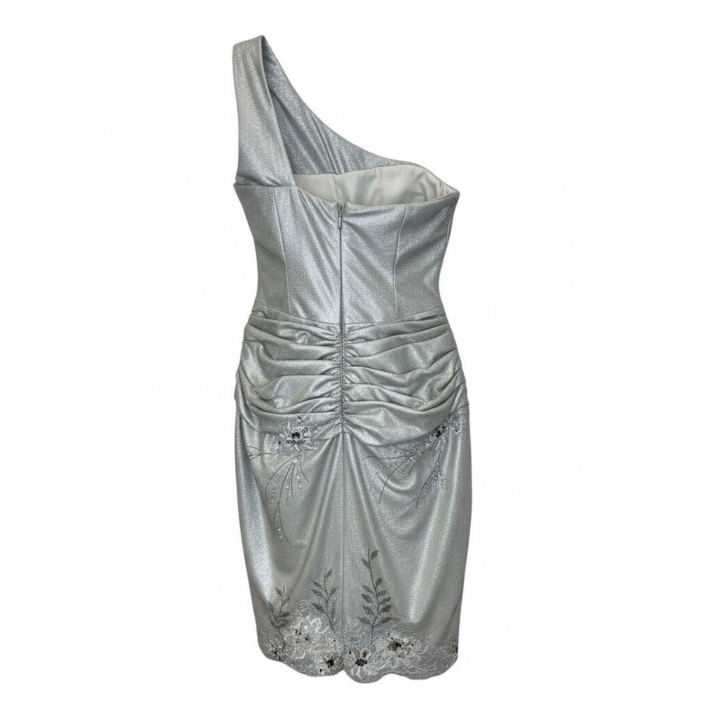 Mandalay One-Shoulder Silver Cocktail Dress