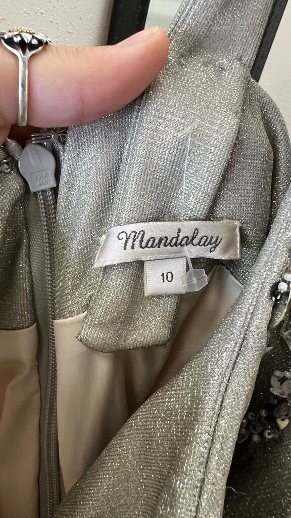 Mandalay One-Shoulder Silver Cocktail Dress