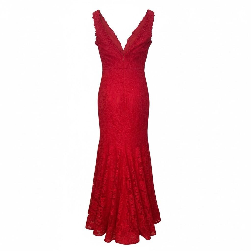 JOVANI Red Lace Evening Dress