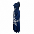 Naeem Khan One Shoulder Dress with Floral Embroidery