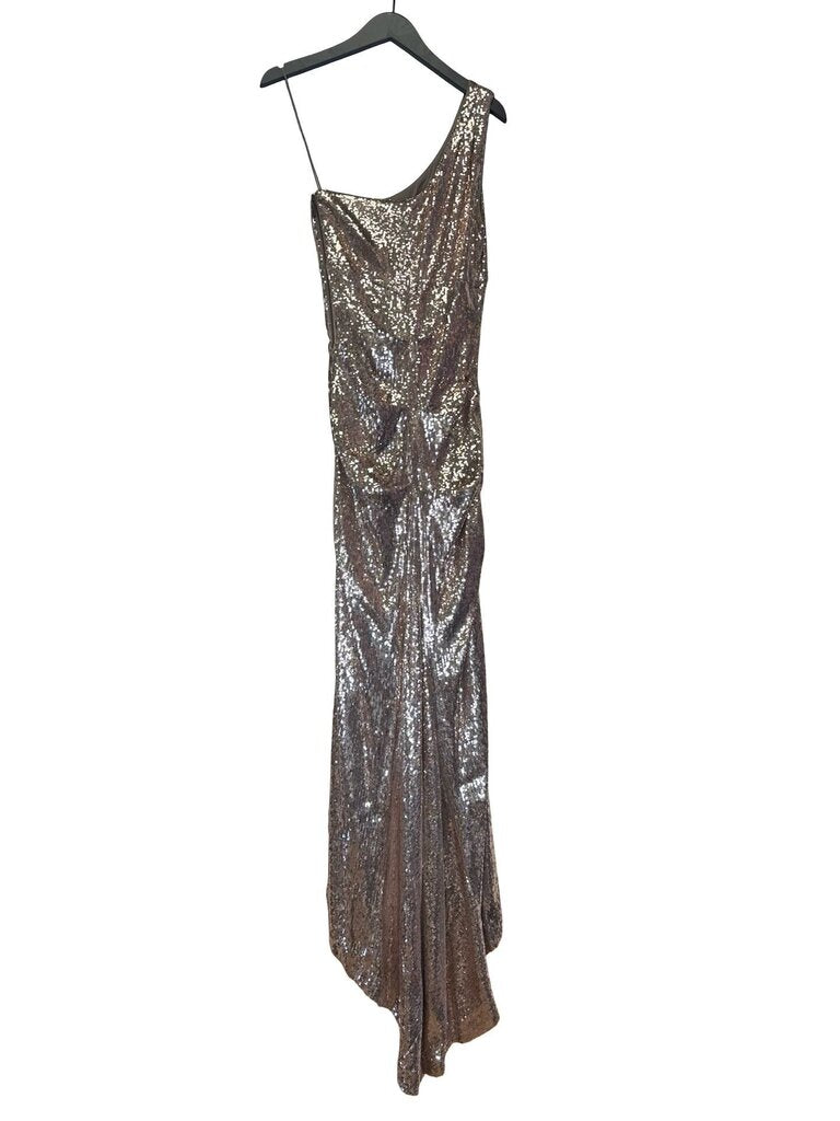 One Shoulder Sequin Evening Dress