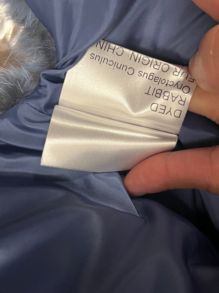 Glamourpuss Blue Faux Fur Poncho