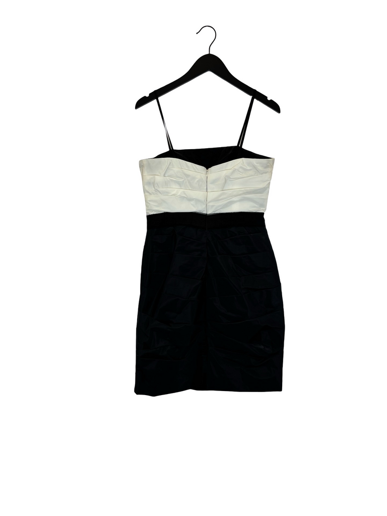 Max and Cleo Black and White Strapless Dress
