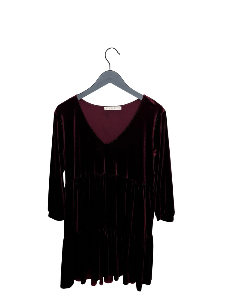 KARLIE Velvet V-Neck Dress