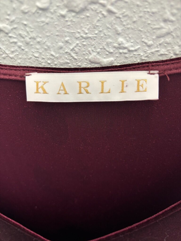 KARLIE Velvet V-Neck Dress