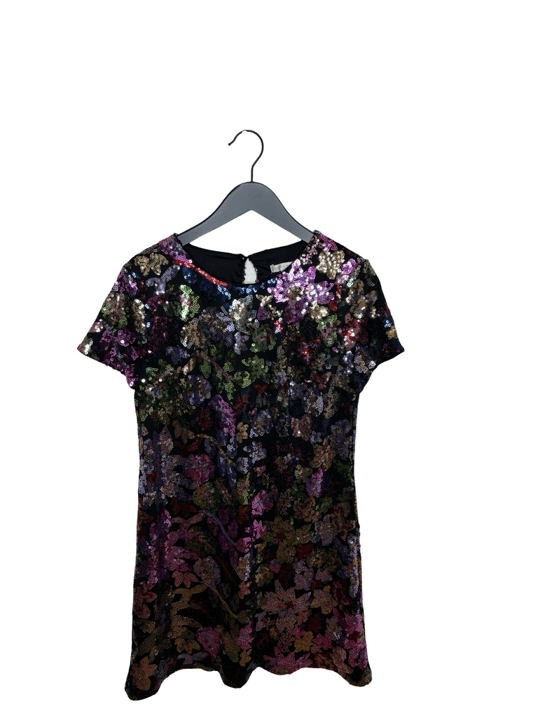 London Times Floral Sequin Tshirt Dress