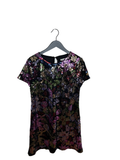 London Times Floral Sequin Tshirt Dress