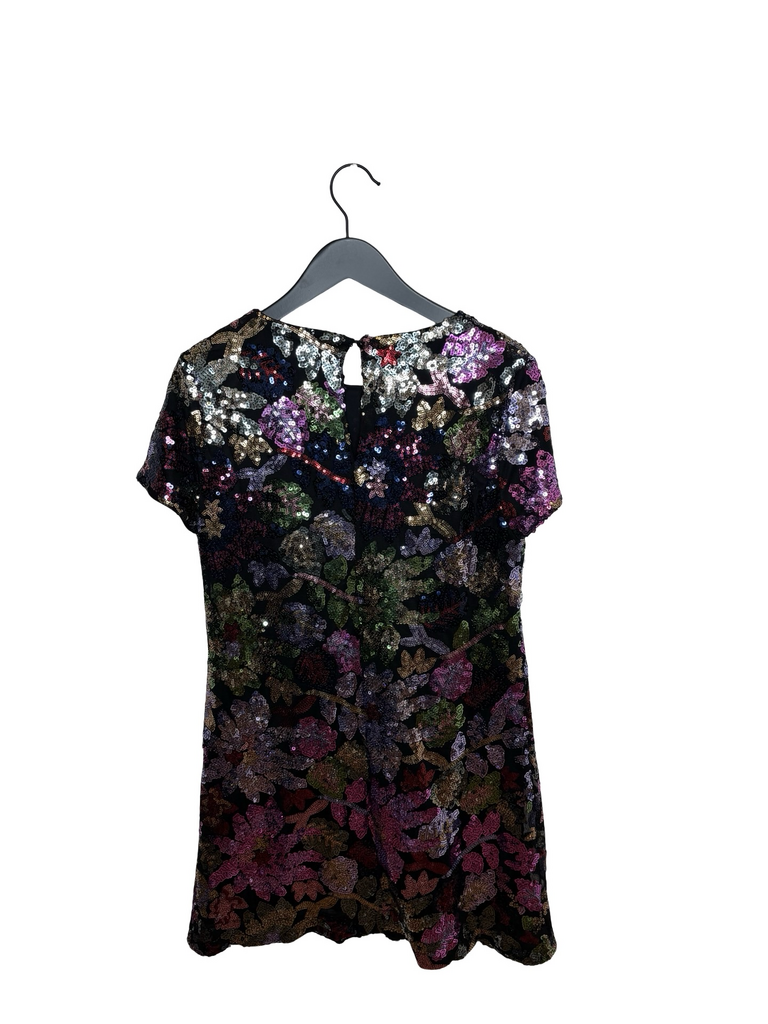 London Times Floral Sequin Tshirt Dress
