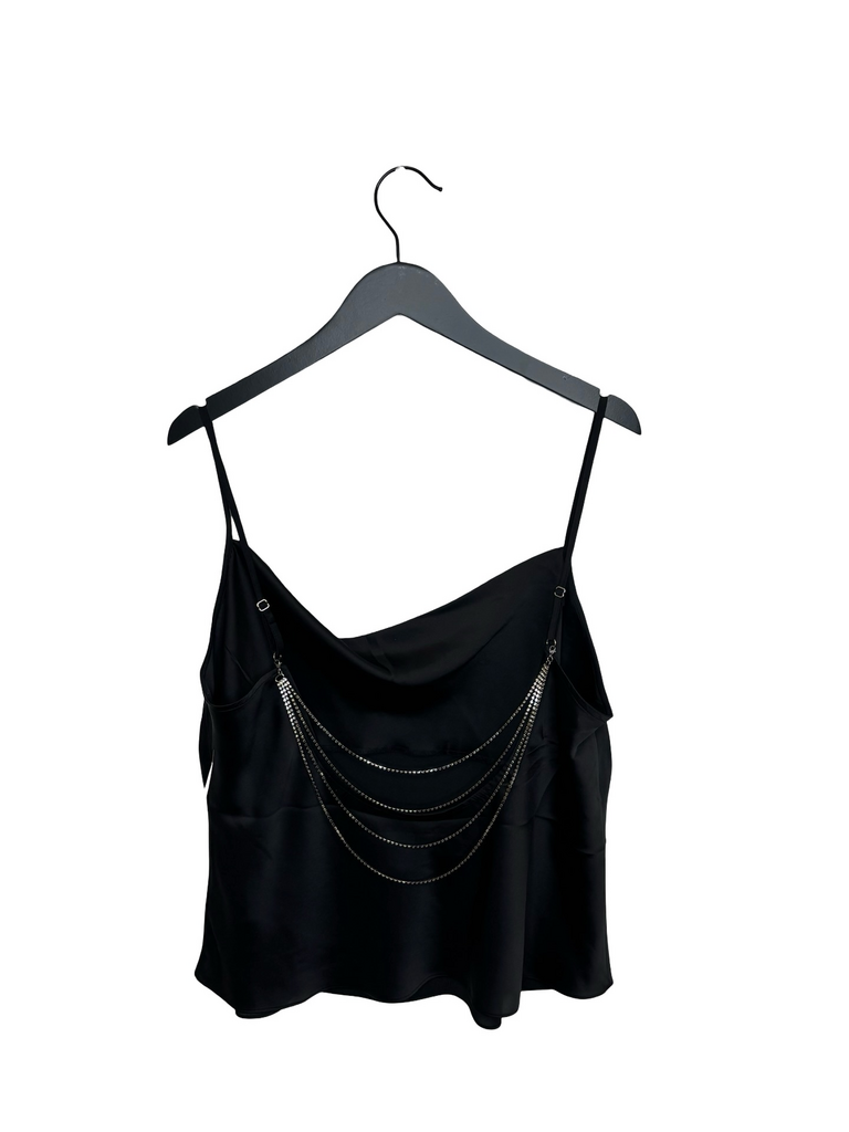 Express Women's Satin Cami Top with Chain Detail